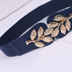 Women’s Waist Cover Fashionable Gold Leaf Elastic